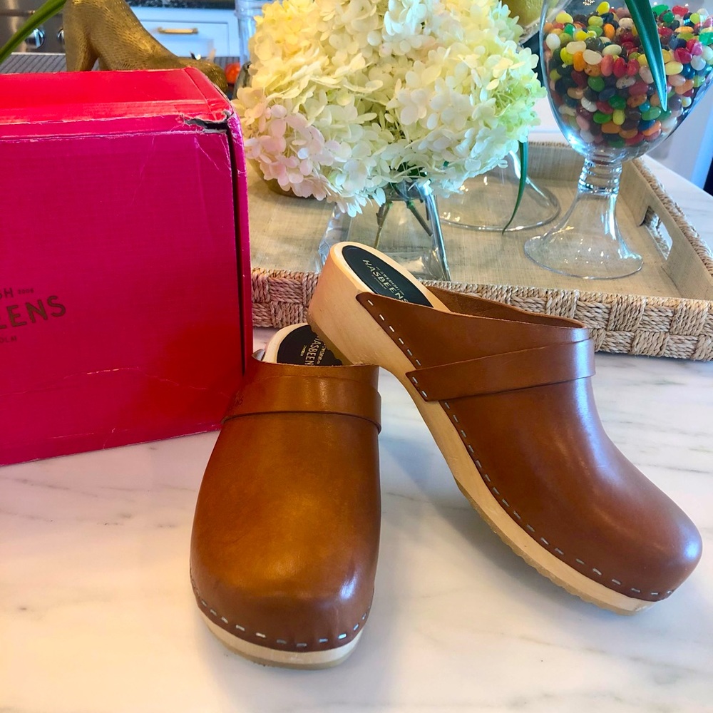 Swedish Hasbeens Husband Clog Cognac Women’s